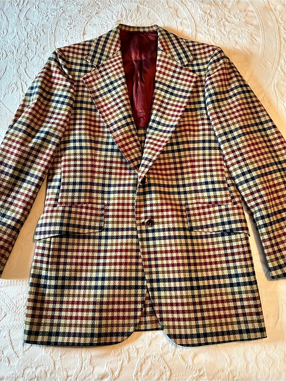 Vintage 1975 Hart Schaffner & Mark Tweed Sport Coat Blazer Plaid Porter’s Steven